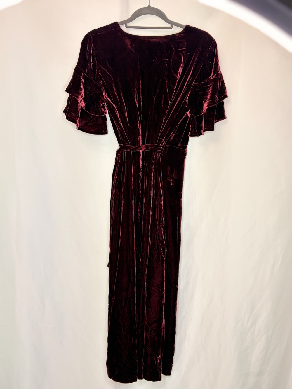 Club Monaco Tay Velvet Wrap Midi Dress Burgundy Silk Blend Meghan Markle 6 - Picture 7 of 14